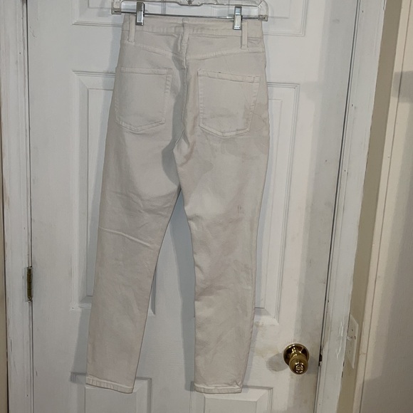 HT Denim White Distressed Mom Jeans 1 - Picture 1 of 9